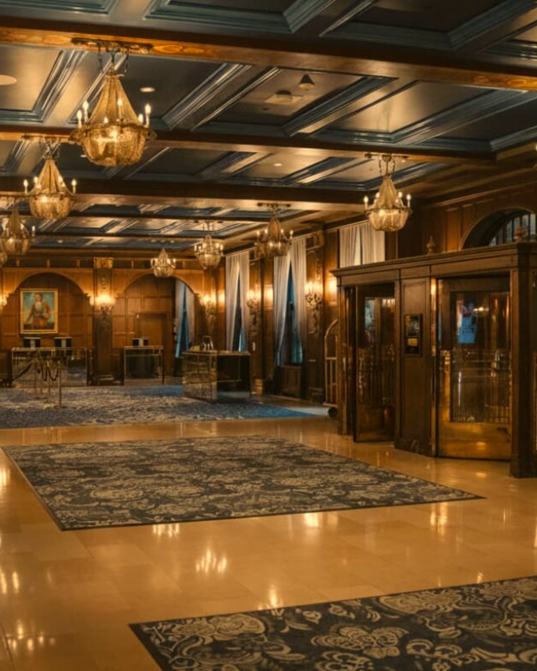 Luxury hotel lobby interior
